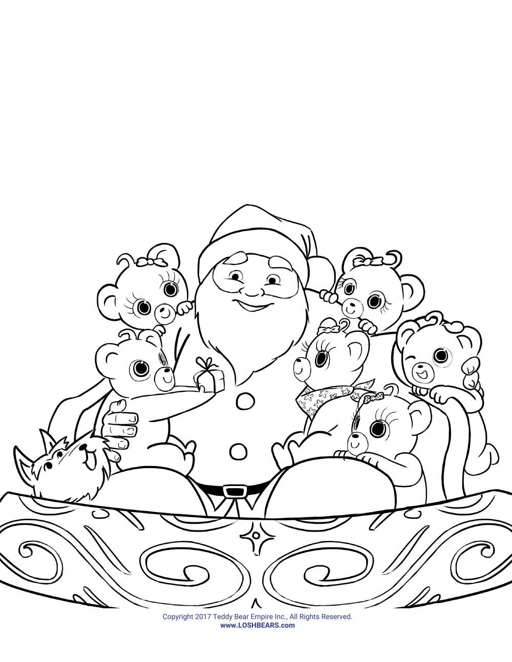 Santa colouring page 2